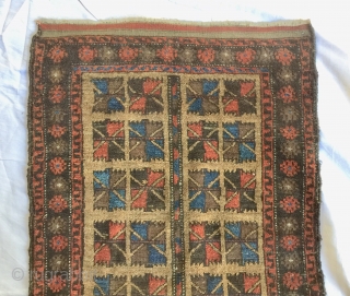 2' 8" x 5' 0" Camel Field Baluch.  Lighter photos show truest colors.                   