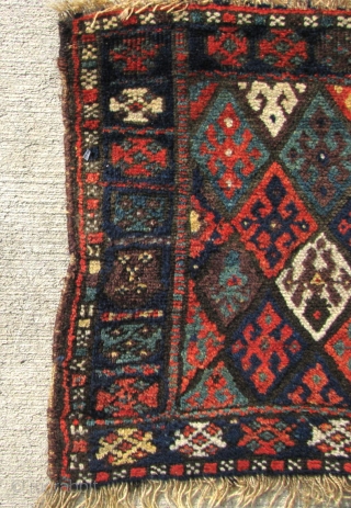 A petite 1' 8" x 1' 8" Antique Jaf Kurd in very good condition and with all natural/vegetal dyes.  Free Ship/U.S.  3 day returns policy      