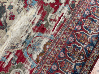 Rare silk rug, senneh rug, mid 19th century - 190 x 135 cm
Early dyes, very fine with significant damage.

£1500 ono             