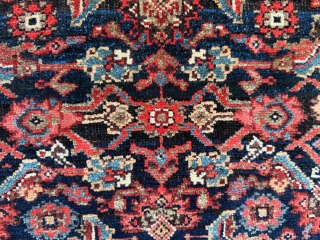 Antique Bidjar bag face, circa 1890, that has been carefully sewn onto a hessian wrapped wooden frame, which can be hung on a wall as a piece of rug art.

The size of  ...
