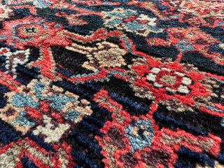 Antique Bidjar bag face, circa 1890, that has been carefully sewn onto a hessian wrapped wooden frame, which can be hung on a wall as a piece of rug art.

The size of  ...