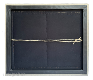 Antique Bidjar bag face, circa 1890, that has been carefully sewn onto a hessian wrapped wooden frame, which can be hung on a wall as a piece of rug art.

The size of  ...