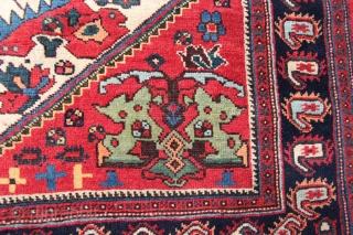 Antique Afshar, late 19th century 1.68 x 1.27m  Excellent condition all over with a good glossy wool pile.  Some small lower areas of wear in the main ivory field, see  ...