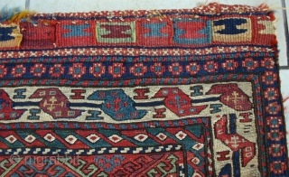 Antique Shahsavan Khordjin, 1st half 19th c.
Size: .74m.x,64m / 2'2" x 2'5"
Condition Excellent, almost no wear, no repair at all!
Great colors with NO SYNTHETIC dyes! It has an excellent tight weave, but  ...