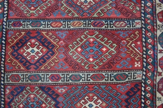 Antique Shahsavan Khordjin, 1st half 19th c.
Size: .74m.x,64m / 2'2" x 2'5"
Condition Excellent, almost no wear, no repair at all!
Great colors with NO SYNTHETIC dyes! It has an excellent tight weave, but  ...