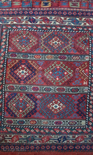 Antique Shahsavan Khordjin, 1st half 19th c.
Size: .74m.x,64m / 2'2" x 2'5"
Condition Excellent, almost no wear, no repair at all!
Great colors with NO SYNTHETIC dyes! It has an excellent tight weave, but  ...