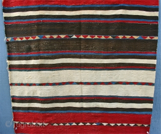 Extremely Fine 19th c. Shahsevan Kelim / circa 1850 Size: 90 cm. x 215 cm.  (3' x 7') There are not many Shahsevan kelims that were woven this finely; it has  ...