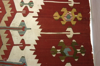 Aksaray Kelim, 18th c. 14' x 6'. This is an unusual kelim from the Aksaray area, or possibly Obruk. It is extremely finely woven and has excellent saturated colors. It is also  ...