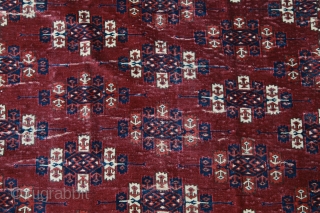 Very old Kepsi Gol Yomut; small format, 6'4" x 3'6" / Ensi size? This rug has a very dense weave, saturated colors, and thick, heavy handle. i think it is before 1800  ...