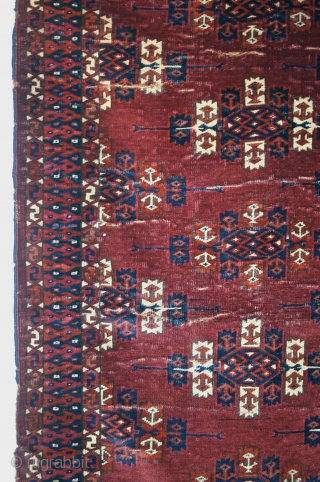 Very old Kepsi Gol Yomut; small format, 6'4" x 3'6" / Ensi size? This rug has a very dense weave, saturated colors, and thick, heavy handle. i think it is before 1800  ...