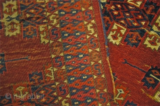 Very old Kepsi Gol Yomut; small format, 6'4" x 3'6" / Ensi size? This rug has a very dense weave, saturated colors, and thick, heavy handle. i think it is before 1800  ...