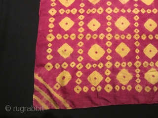 A pair of Pelangi silk Head scarfs from Cambodia, they date from the early 20th century. Both pieces have some small holes and stitches, normal for this type of very finely made  ...