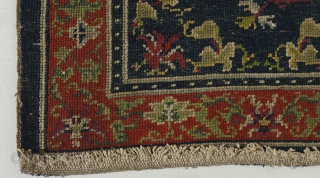 Tibet – Mid 19th century, unusually well made incorporating ½ and ¼ knots.  
Lots of Chinese influence.  Measures 154cm x 68cm.  All natural colors.  
    