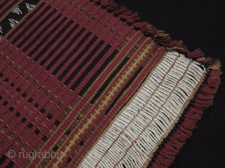 Laos - Katu Loincloth.  Cotton with supplementay weft and white glass beading woven into the fabric.  This piece dates from the early 1950’s. It was woven upon the birth of  ...