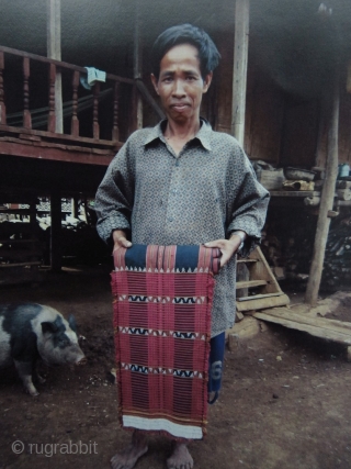 Laos - Katu Loincloth.  Cotton with supplementay weft and white glass beading woven into the fabric.  This piece dates from the early 1950’s. It was woven upon the birth of  ...