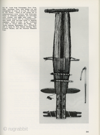 The Junius B. Bird Conference on Andean Textiles. The Textile Museum, Washington, D.C., 1986. Ann Pollard Rowe, Editor with 19 essays by various scholars. Soft Cover; 383 pages with black & white  ...