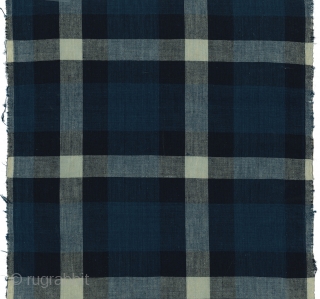Vintage Japanese Cotton Plaids. Bought in Japan in the 1970s - probably older. Used for futon covers. #1a: 47.5" x 14" - Very good condition except for some discoloration on the reverse  ...