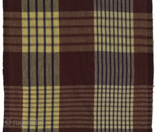 Group of Vintage Japanese Cotton Plaids. Bought in Japan in the 1970s - were older then. These were used for futon covers. All selvedges intact. Condition varies. #20: Three joined pieces 23"  ...