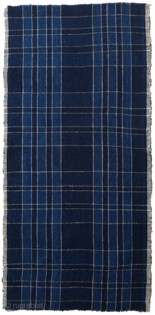 Group of Vintage Japanese Indigo Cotton Plaids. Bought in Japan in the 1970s - were older then. Basically good condition - a few minor holes. Some are handwoven. All selvedges intact. These  ...