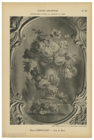 Fleurs Anciennes. France, 1928. 1st series has 45 out of 48 black/white plates - missing plates 36, 40, 42. 2nd series is complete with 63 black/white plates. Each plate is a reproduction  ...