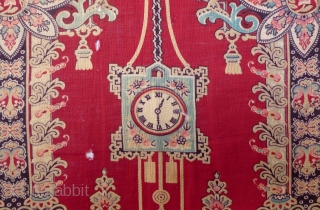 Russian Trade Cloth. Russia, early 20th century. Roller-printed length with an unusual design of clocks and chandeliers. 56" x 22.5". Right selvedge intact, but missing 1.5" from left side. This fabric had  ...