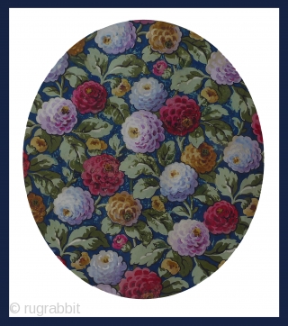 Zinnias - Original Painted Textile Design. Gouache on paper. France. c. 1920s. 14" high x 12.5" wide (without the gray edge). The paint has rubbed off in areas, but is stable and  ...