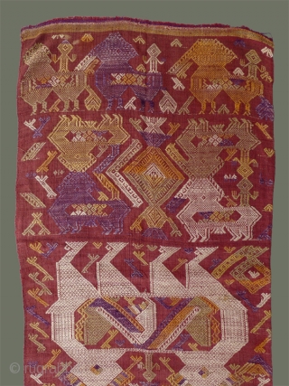 Woven Silk Panel from Laos - We're not exactly sure what this lovely silk panel was intended for: similar to door curtains we've had in cotton, this one is unusual in that  ...