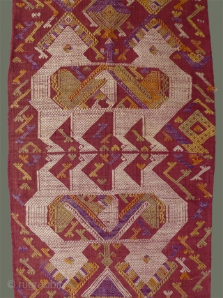 Woven Silk Panel from Laos - We're not exactly sure what this lovely silk panel was intended for: similar to door curtains we've had in cotton, this one is unusual in that  ...