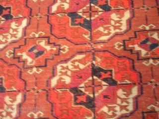 Tekke Turkmen Main Tent Carpet.    Very fine weave. 
Excellent condition with very little wear to the pile.  We had one corner repaired when we bought it. See last  ...