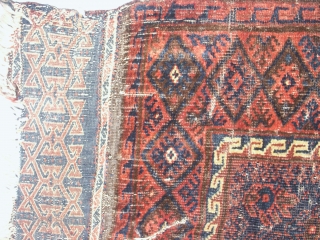    Timuri  Belouch  prayer rug 19 th. century
   93 X 135 cm. With a large Sumakh on both ends,
   shows wear , foldwear ,  ...