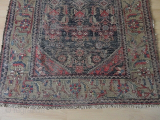   Antique Shahar Mahal  Bachtiari  rug  round  1900  132 X 207 cm.

  All  natural  colors , Oxydate  camel wool  border ,  ...