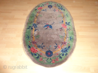 
  Antique  Nichols  China  rug  Art-Deco   1925   56 X 74  cm.

  Superb  natural  colors  , rare  oval  ...