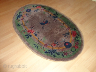 
  Antique  Nichols  China  rug  Art-Deco   1925   56 X 74  cm.

  Superb  natural  colors  , rare  oval  ...