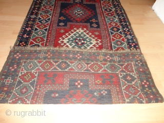    Fine   antique   kasak  19 th. century  106 X 212 cm  Saturated  natural dyes ,
   browns  oxidized    ...