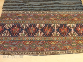    Unique  magnificent  Shahsawan  double  Mafrash  114 X 153  cm.
   
   Signt  Saheb  Mousharaf  and  dated  ...