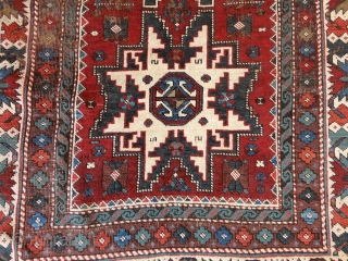     Antique   Kuba Lesghi  19 th. century  125 X 218  cm.
    Komplet , beautiful  naturel colors ,shows wear or oxydate  ...