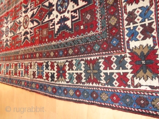     Antique   Kuba Lesghi  19 th. century  125 X 218  cm.
    Komplet , beautiful  naturel colors ,shows wear or oxydate  ...