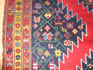  

  Superb  antique  Karrabagh  rug  19 th. century    178 X 267 cm.
  
  wunderfull  Naturel  colours  with   ...