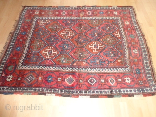   Antique  Northeast Persian  Quchan Kurd  19 th. century  141 X 178  cm. with  superb  natural colours , no  wear with  some  ...