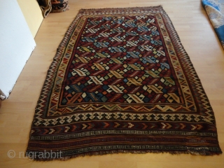 
   Superb and  rare  fine antique Waramin  Kelim  

   19 th. century  155 X 238  cm. A part a  few small

  ...