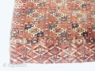 
  Antique  small  Tekke rug  78  X  100 cm  first half 19 th.century ,
  unusual field design " As found " now clean ,low  ...