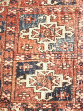 
  Antique  small  Tekke rug  78  X  100 cm  first half 19 th.century ,
  unusual field design " As found " now clean ,low  ...