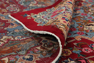 Jozan - old Persian Carpet

Size: 378x292 cm
Thickness: Medium (5-10mm)
Oldness: 80-100 (Antique)
Pile - Warp: Wool on Cotton
Node Density: about 200,000 knots per m²
email:carpetu2@gmail.com
           