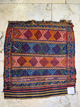 Authentic Vintage Square Bag / Pillow Face in Vibrant Colors (72x78 cm)
​This eye-catching, nearly square handwoven textile piece is an authentic Large Bag Face (Torba) or Pillow Face that reflects the rich  ...