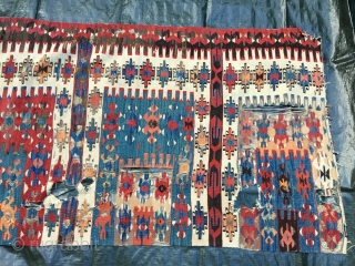 Antique Anatolian Kilim Fragment around 1850 - recently cleaned for a big amount - higher than my current selling price             