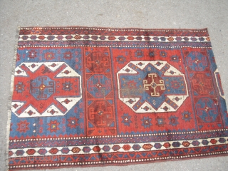 Shavak - Old/ Antique Anatolian Kurdish Carpet Fragment - Size: 150 cm x 108 cm - dirty, would benefit from a wash           