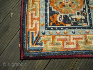 Tibetan mat - meditation rug - probably around 1910 - clean and very nice condition - Size: 80 x 67 cm - worldwide shipping possible        