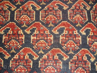 Kurdish rug Fragment - dated around 1885 - nice colours - fresh professional cleaned - terrible condition but soft wool - rare drawing - shipping worldwide possible insured     