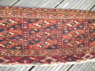 Antique (1910?) Tekke Torba - Old - size: 93 x 29 cm/ fair condition / one corner has been patched             