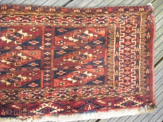 Antique (1910?) Tekke Torba - Old - size: 93 x 29 cm/ fair condition / one corner has been patched             